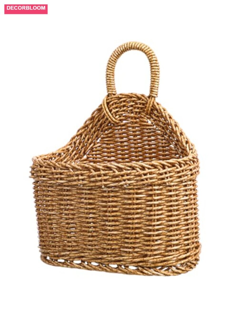 Woven Hanging Kitchen Basket Wall Storage Rustic Farmhouse
